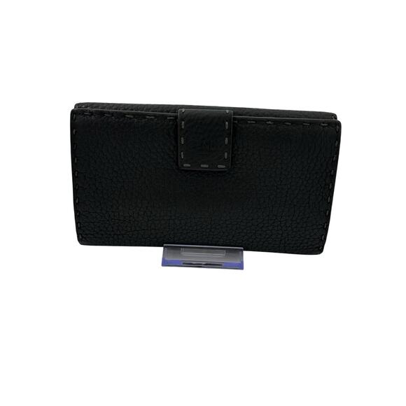 FENW42: Fendi Black Leather Turn-Lock Wallet - Picture 10 of 10